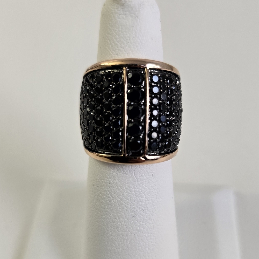 Rose Gold Spinel/Onyx Ring – A Bold Statement of Sophistication - Picture 3 of 8